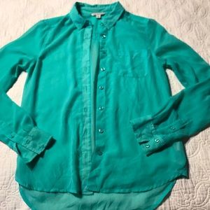 American Eagle  aqua shear button up